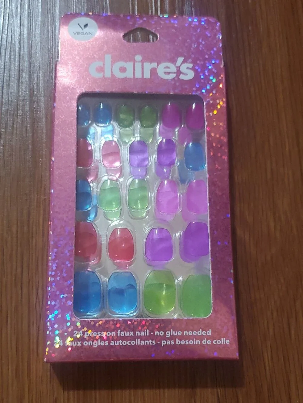 Claire's White Strawberry & Neon Multicolor Press-On Nails